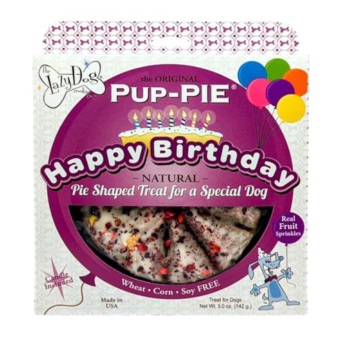The Lazy Dog Pup-Pie - Original Pup-Pie - Happy Birthday Dog Treat for a Special Dog 5 oz.