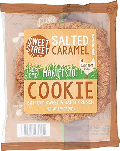 Sweet Street Desserts Salted Caramel, Manifesto Cookie, Non Gmo, Cage Free, Buttery Sweet & Salty Crunch, 2.8 ounce (Pack Of 48)