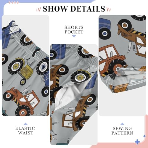 ZZXXB Tractors Print Boys Long Pants Soft Trousers Elastic Waist Kids Lounge Bottoms with Pockets S-XL4