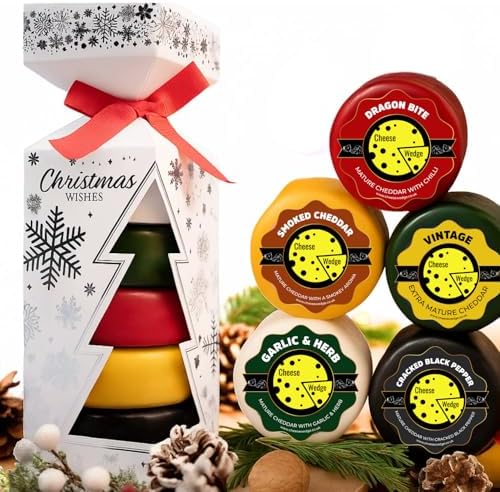 Christmas Cheese Selection Gift | Christmas Tree Cracker with 5 C...