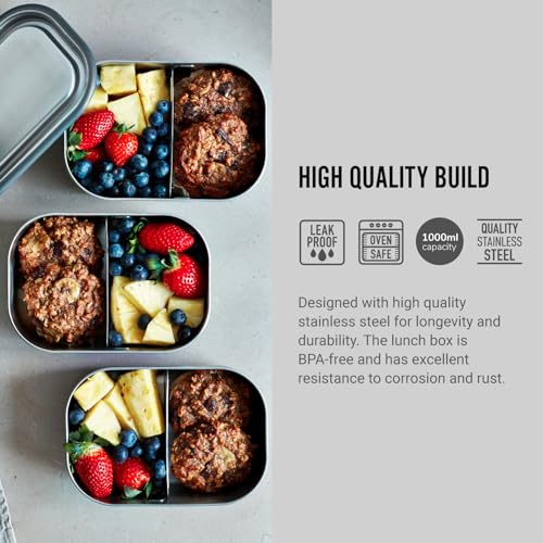 Lunchbox aus Edelstahl 1L von Black + Blum im Ozean-Design