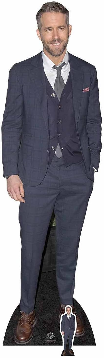 Celebrity Standee Ryan Reynolds Smart Casual Suit Cut Out, Multi-Colour