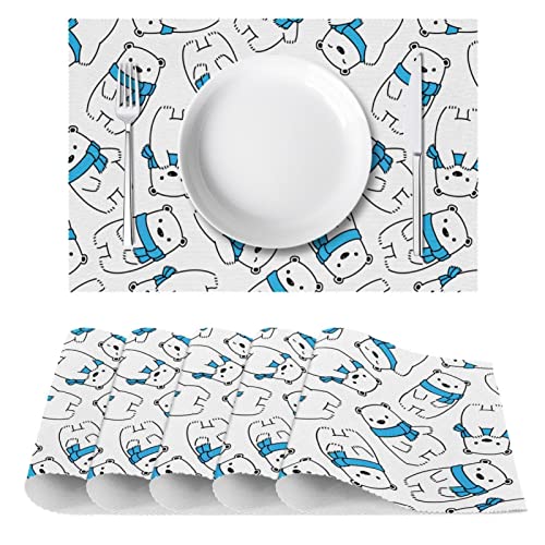 Set de table bleu ours polaire pour vos repas de famille