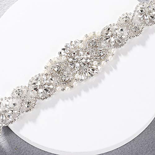 Bridal Belt for Women Dress,Wedding Dress Belt for Bride Gold Crystal Sash Wedding Belt - Thumbnail 2