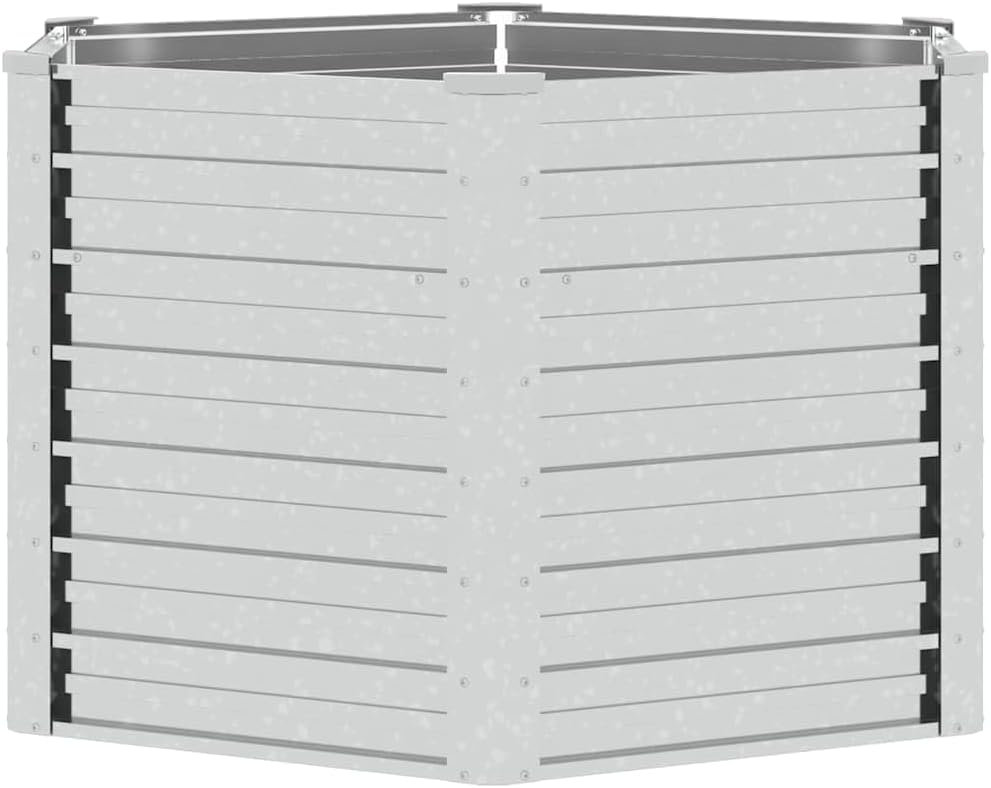 Garden Raised Bed Silver Galvanized Steel, Large 50.8x50.8x30.3 Inch Durable Outdoor Planter for Vegetables, Herbs, Flowers