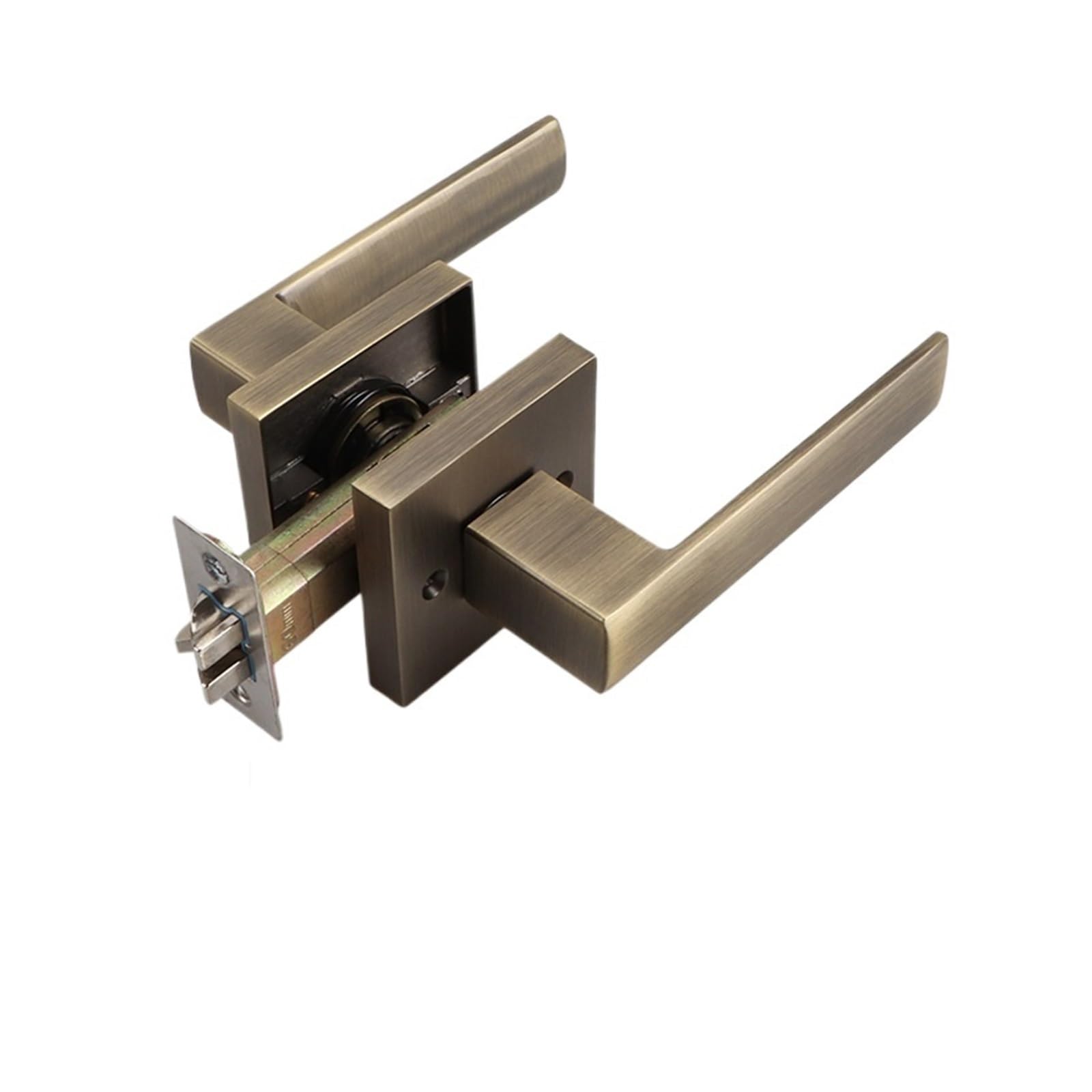 Vqdgpkpvv 5V Passage Door Lock Without Anti-Lock Hotel Bathroom Handle Fire Interior Wooden Three-Pole(Bronze)