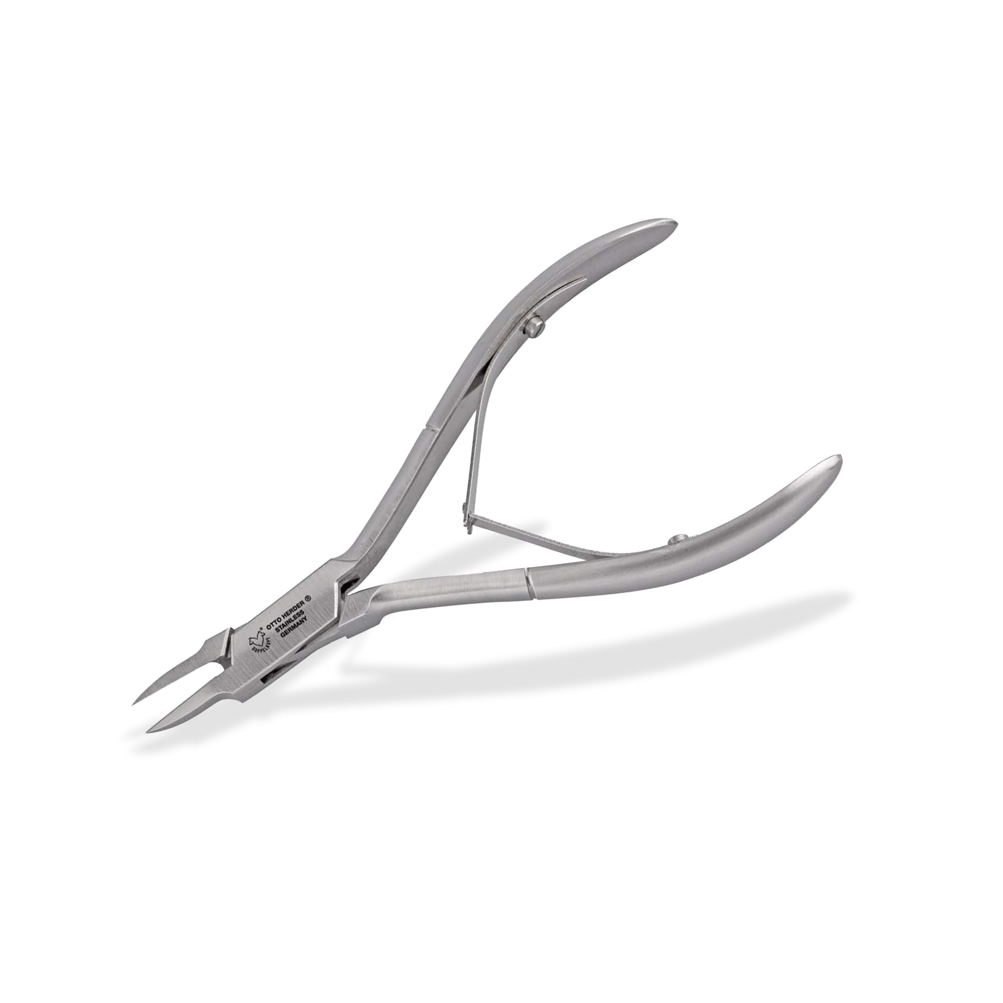Otto Herder Manicure Nagelzange, Eckenzange mit dünnen Schneiden, ca. 13 cm, Klingenlänge ca. 1,5 cm, gegen eingewachsene Zehennägel, aus rostfreiem Stahl