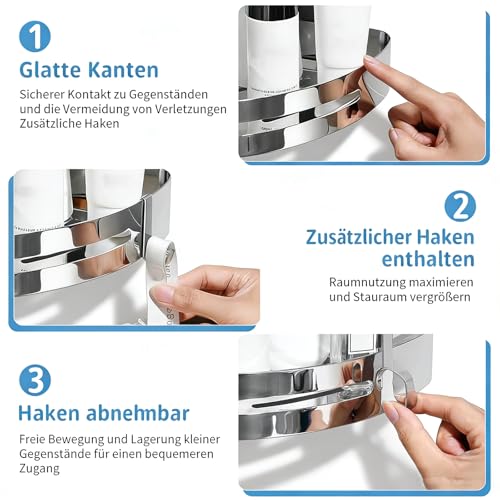 Étagère de douche d'angle en acier inoxydable 304 au design argenté durable - 6