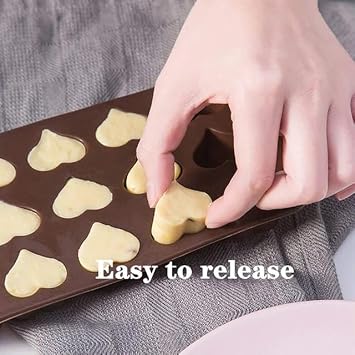 Orret Home Heart Shaped Silicone Chocolate Mold, Candy And Ice Mold, Silicone Easy Removable Mold For Cake And Table Decoration (1 Piece)