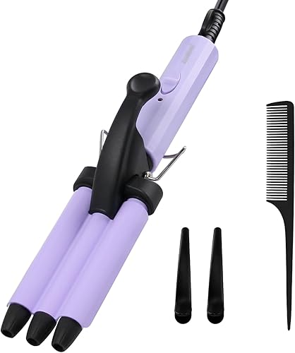 Miniatura 7 de janelove Hair Waver 0.630 in (0.62'') rizador de 5 barriles con pantalla LCD, herramientas de peinado de calor rápido ajustable con temperatura