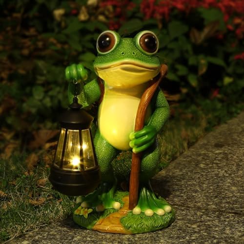 MUMTOP Solar Lanterns Outdoor Garden Decor, Waterproof LED Frog Solar Lights For