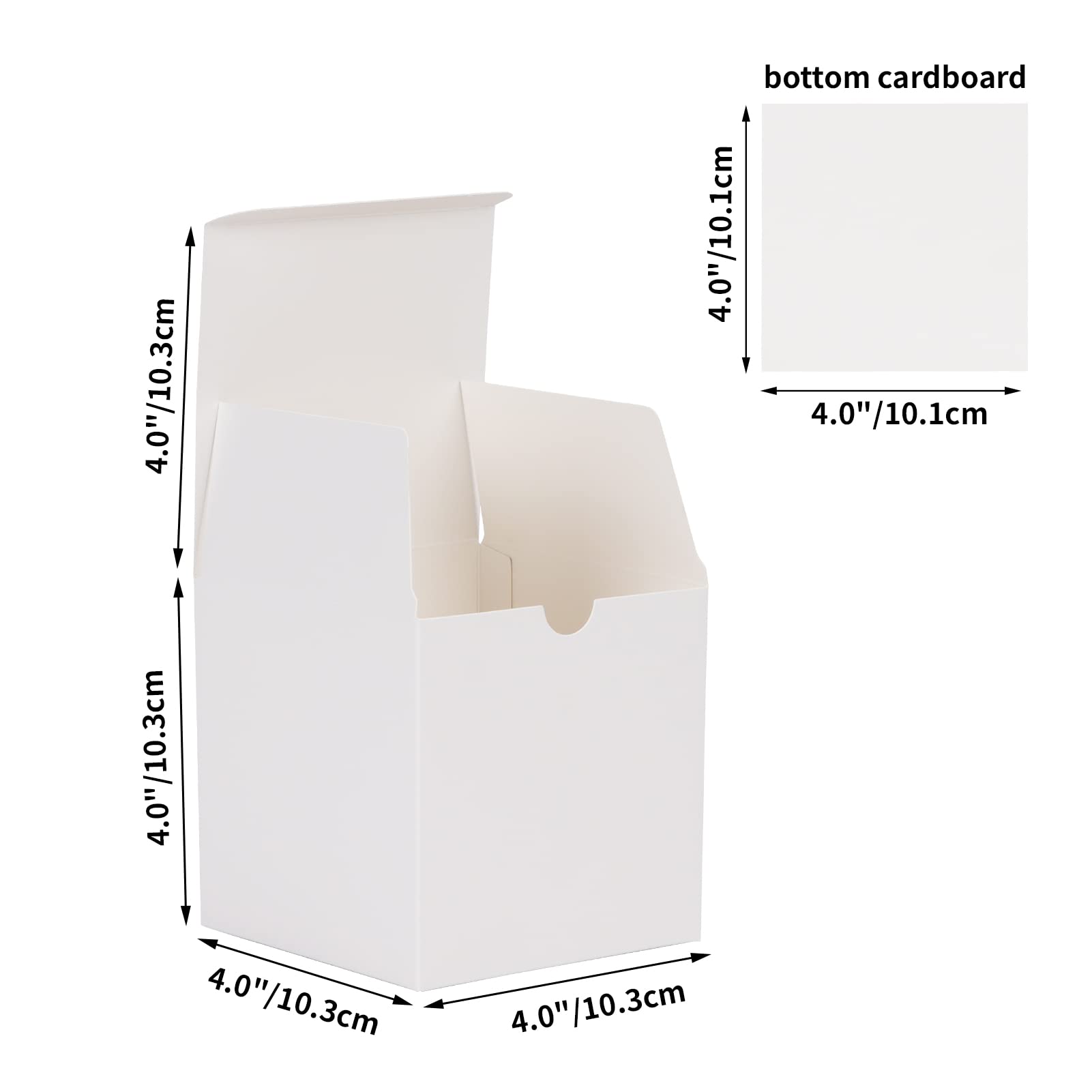 Calenzana 4x4x4 Inches Small Gift Box with lids Pack of 100, White Gift Boxes Bridesmaid Proposal Box for Candy Crafting Wedding Party Favor Birthday Gift Boxes