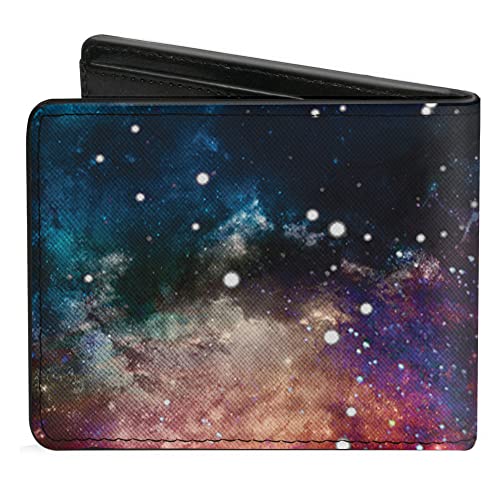 Buckle-Down Men's Pu Bifold Wallet-Space Dust Collage, Multicolor, 4.0" X 3.5" #TOP1