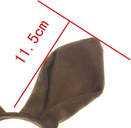 Miniatura 2 de Amosfun Diadema de orejas de canguro, disfraz de conejo de canguro para cosplay, recuerdos de fiesta para niños (marrón)