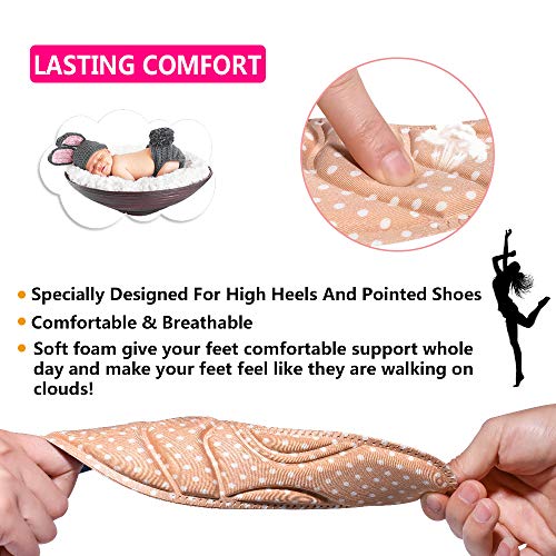 Image of Shoe Inserts, Shoe Insoles Women, High Heel Insoles, (2 Pairs Beige) Shoe Cushion Inserts Breathable, 5D Sponge Barefoot Comfort Insoles, for Massaging, Arch Pain and Foot Pain Relieve