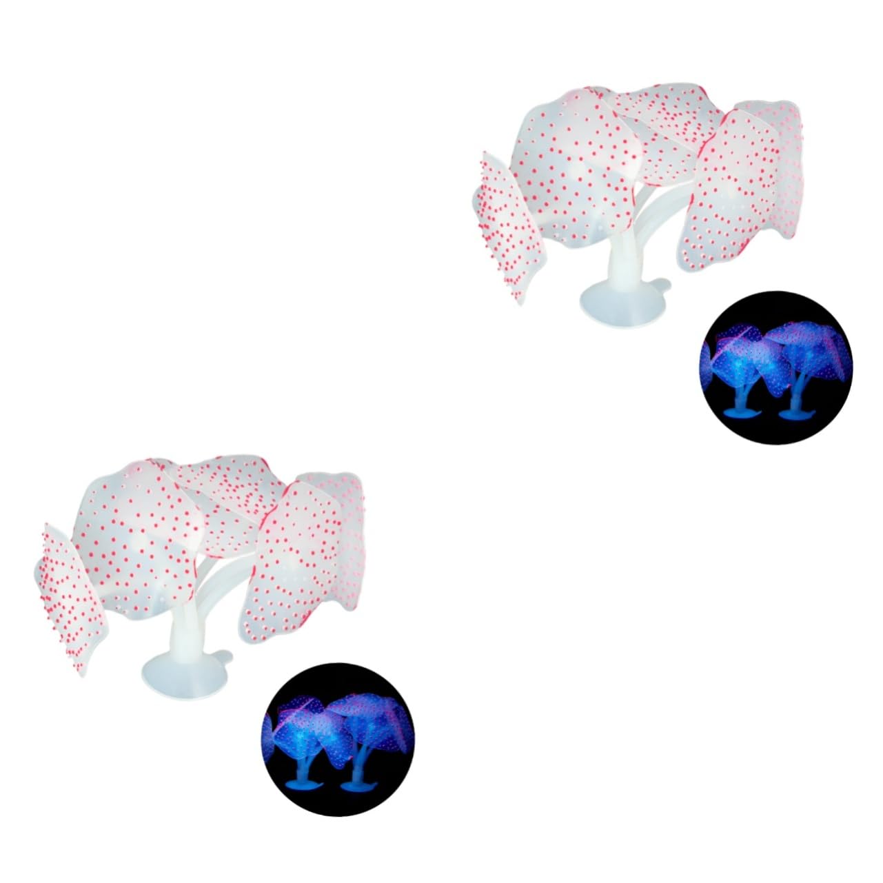 Toddmomy Décorations De D'Aquarium 2 Pièces Décorations D'Aquarium Scintillantes Ventouse Rose Fluorescente