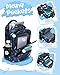 BLUEFAIRY Kids School Backpack for Boys Girls Ages 6-8 8-10 10-12 Elementary Middle School Book Bags with Laptop Compartment Mochilas Escolares para Niños Niñas de 8 10 12 Años (Blue, Geometric)