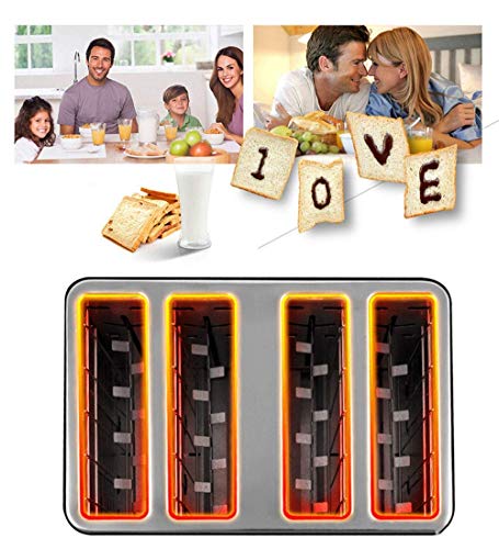 Toaster 4 Scheibe Am Besten Bewertete Prime , Retro- Kleine Toaster Mit Bagel , Abbrechen , Auftau - Funktion , Aufwärm- , Extra Wide Slot Compact Edelstahl Klein Retro Ofen , Silber Nützlich – Bild 3