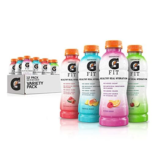 Gatorade Fit Electrolyte Beverage, Healthy Real Hydration, Four Flavor Variety Pack, 16.9.Fl oz Bottles (Pack of 12)