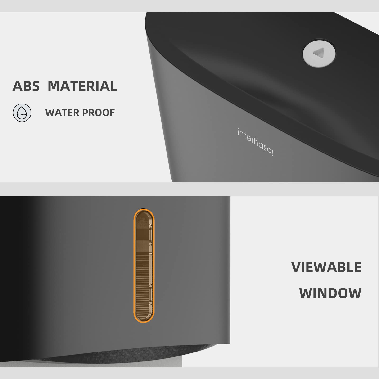 interhasa! Dispenser di asciugamani di carta commerciale da parete, dispenser di asciugamani di grande capacità, porta asciugamani di carta pieghevole a C (nero)