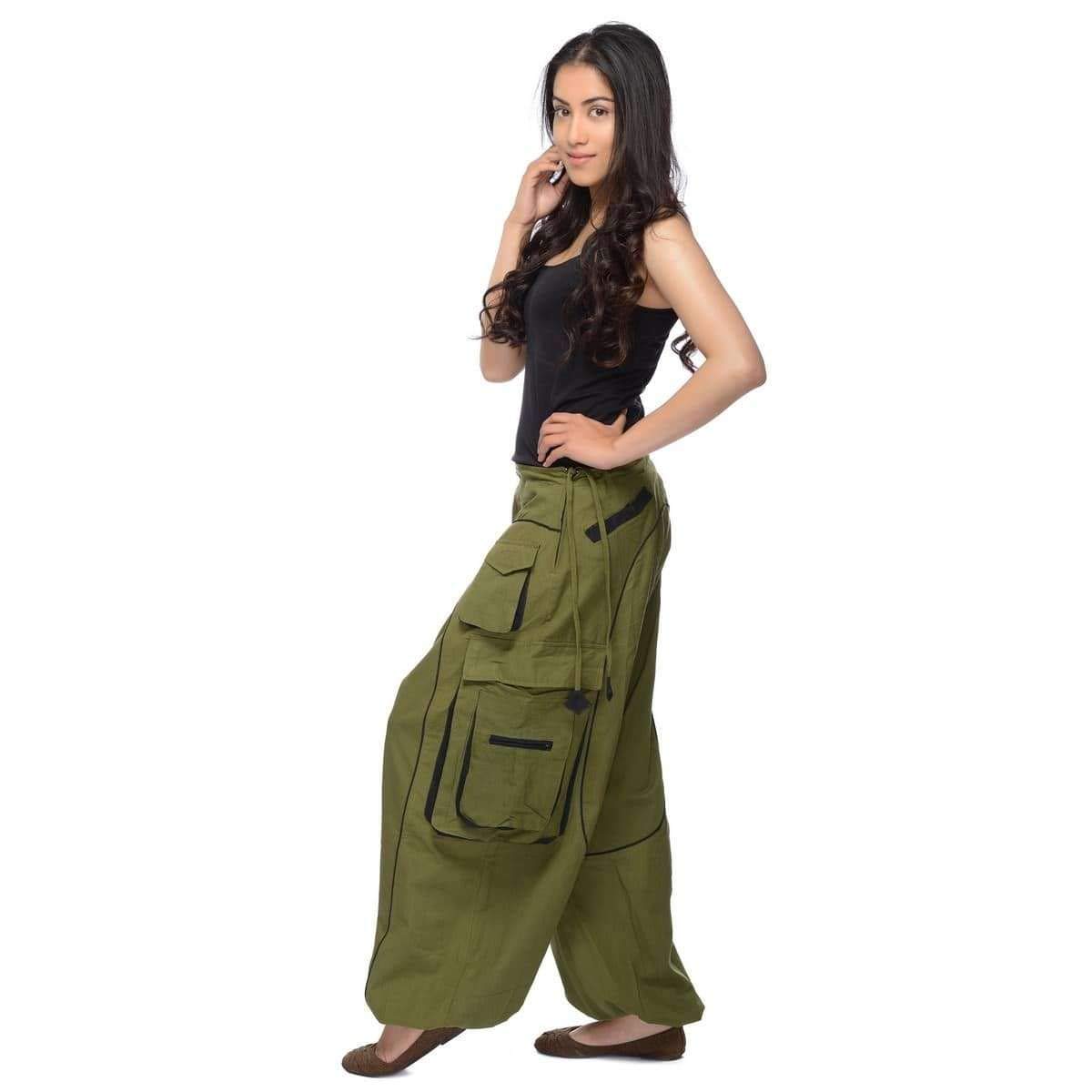 Simandra Pantalón Harem o Herén, Pantalones Aladin, Bombachos para Mujeres/Hombres para Todo el año