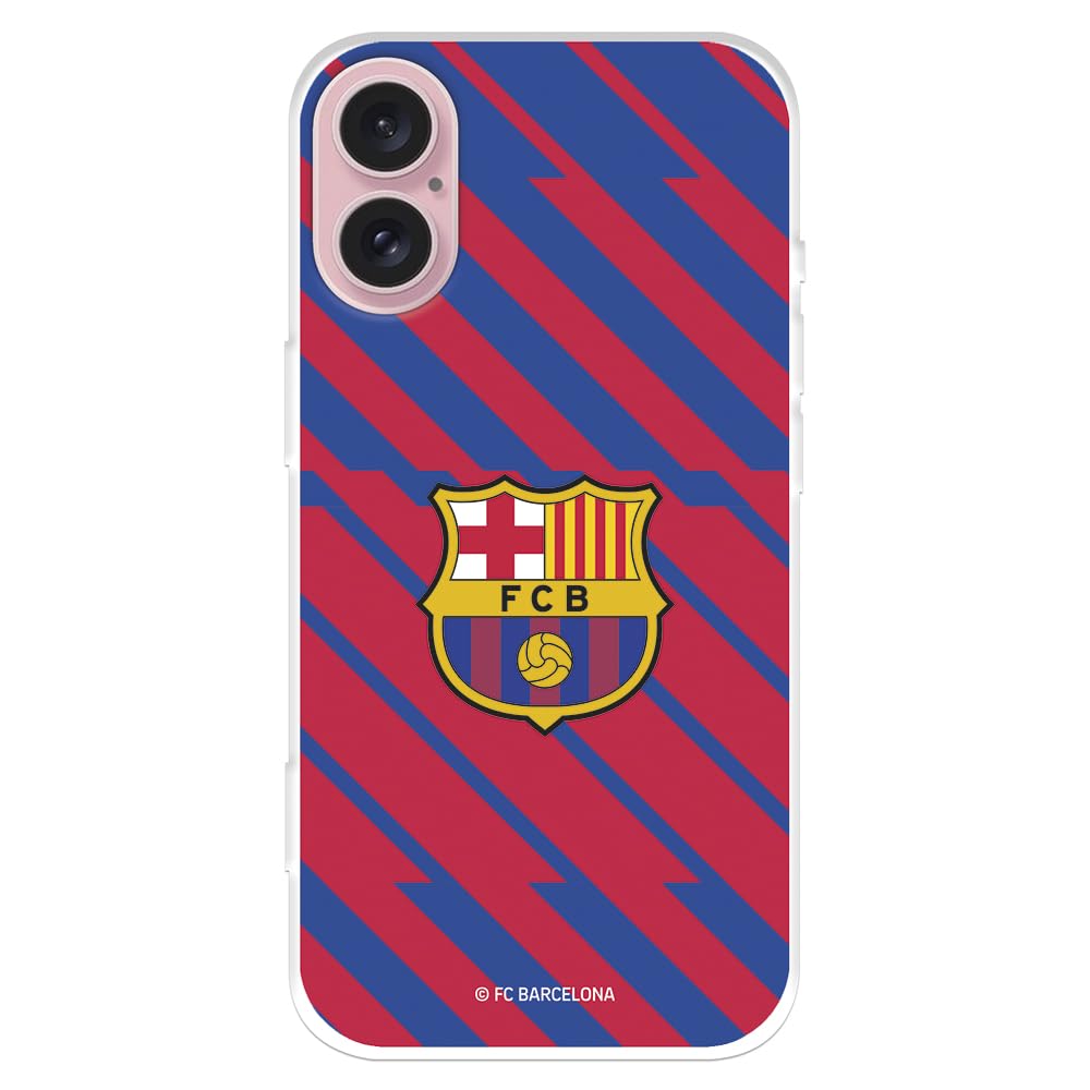 Funda para iPhone 16 del FC Barcelona BarÇa Escudo tansparente para Proteger tu móvil. Capa de Silicona Flexible con Licencia Oficial FC Barcelona