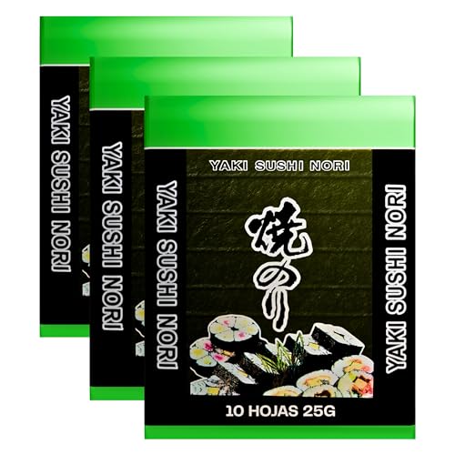 Alga Nori Yakinori – Grado Gold – Algas para Enrollar Sushi – Calidad Premium para Rolls, Onigiri y Cocina Asiática – Pack Laborawi (30 hojas (75 g))