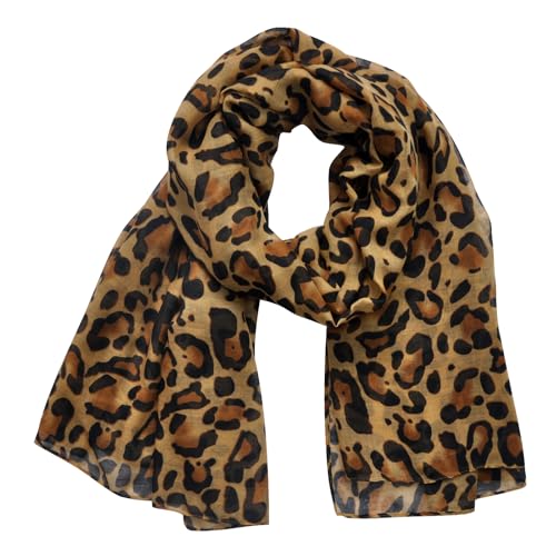 Lightweight Soft Floral Leopard Printed Scarves Scarf for Women Fall Winter Fashion Shawl Wrap with Fringe
