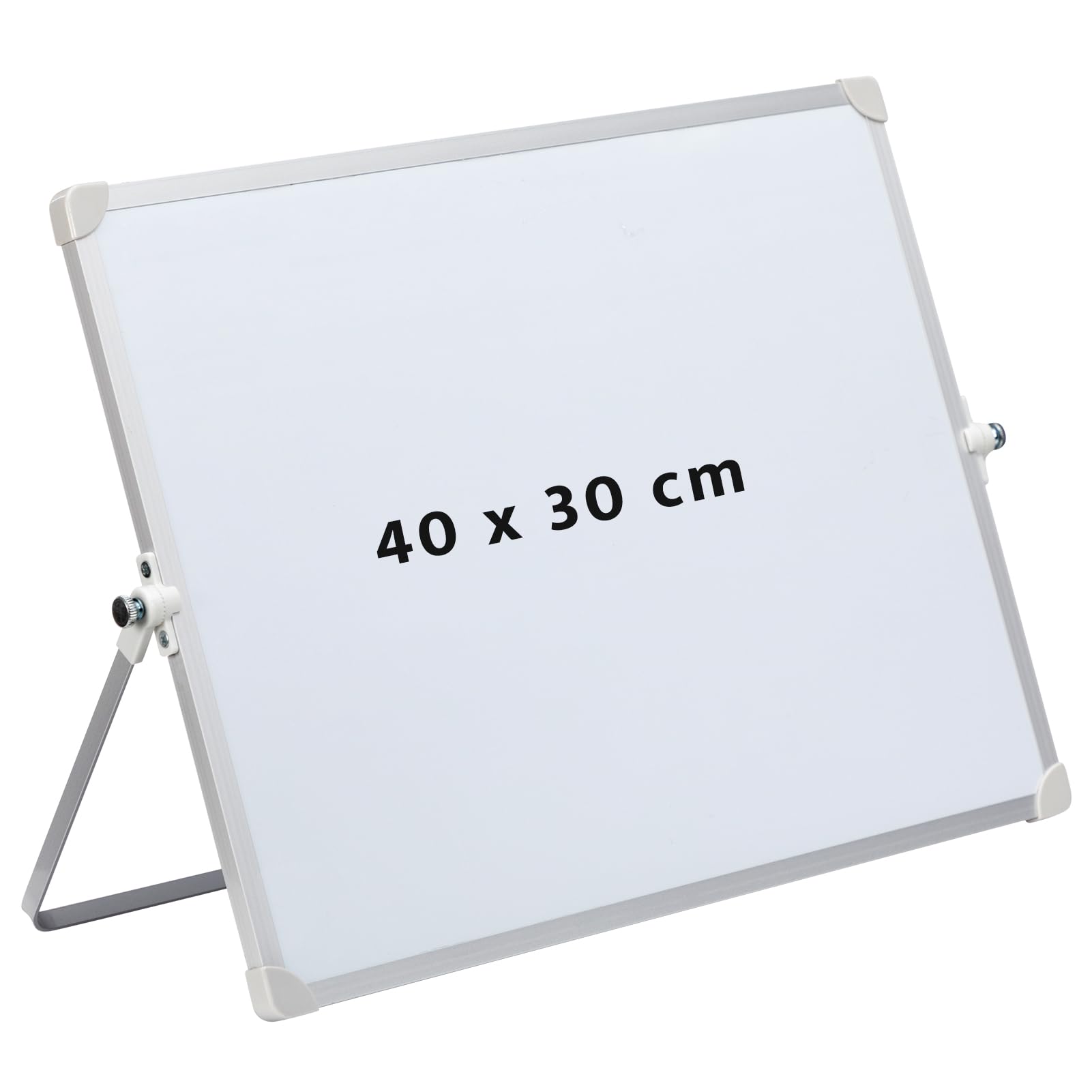 DOEWORKS Magnetic Whiteboard 40 x 30cm, A3 Double-Sided Drywipe Desktop White Board with Aluminum Frame