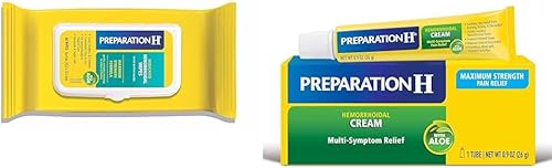 Preparation H Toallitas desechables para hemorroides con hamamelis para aliviar la irritación de la piel, 96 unidades y crema de tratamiento de disponible en Yaxa Venezuela