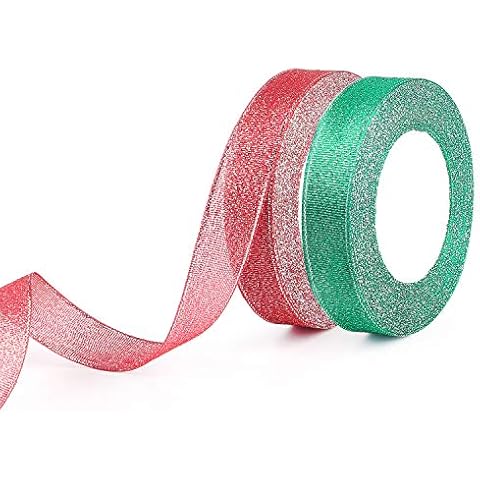 FEPITO 20mm Wide Red and Green Ribbon Cover