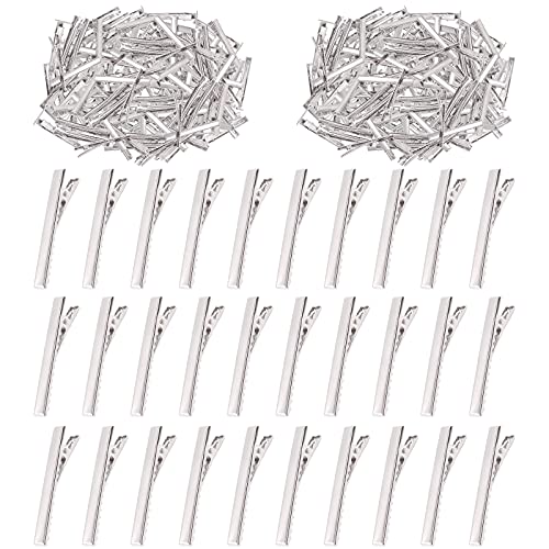 Swpeet 200Pcs 2.2inch - 5.6cm Alligator Hair Clips Kit, Perfect for Metal Duck Bill Hair Clips Flat Top Single Prong Hairpins for Hair Styling DIY Accessories (2.2 Inch)
