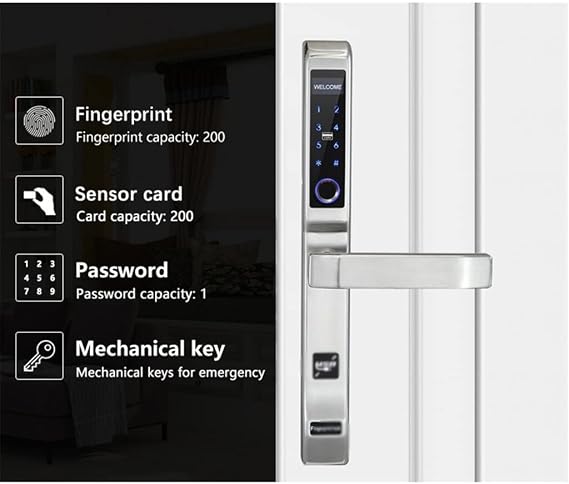 Door Locks Fingerprint, Smart Keyless Lock Waterproof Outdoor smart Lock biometric Electronic Door