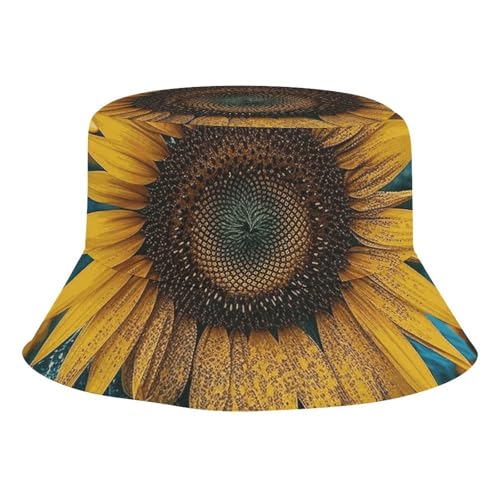 20.5in Fisherman Hats The Most Beautiful Sunflower Sun Hat for Men Women Bucket Hat Boonie Cap Travel Summer Beach Hats Black