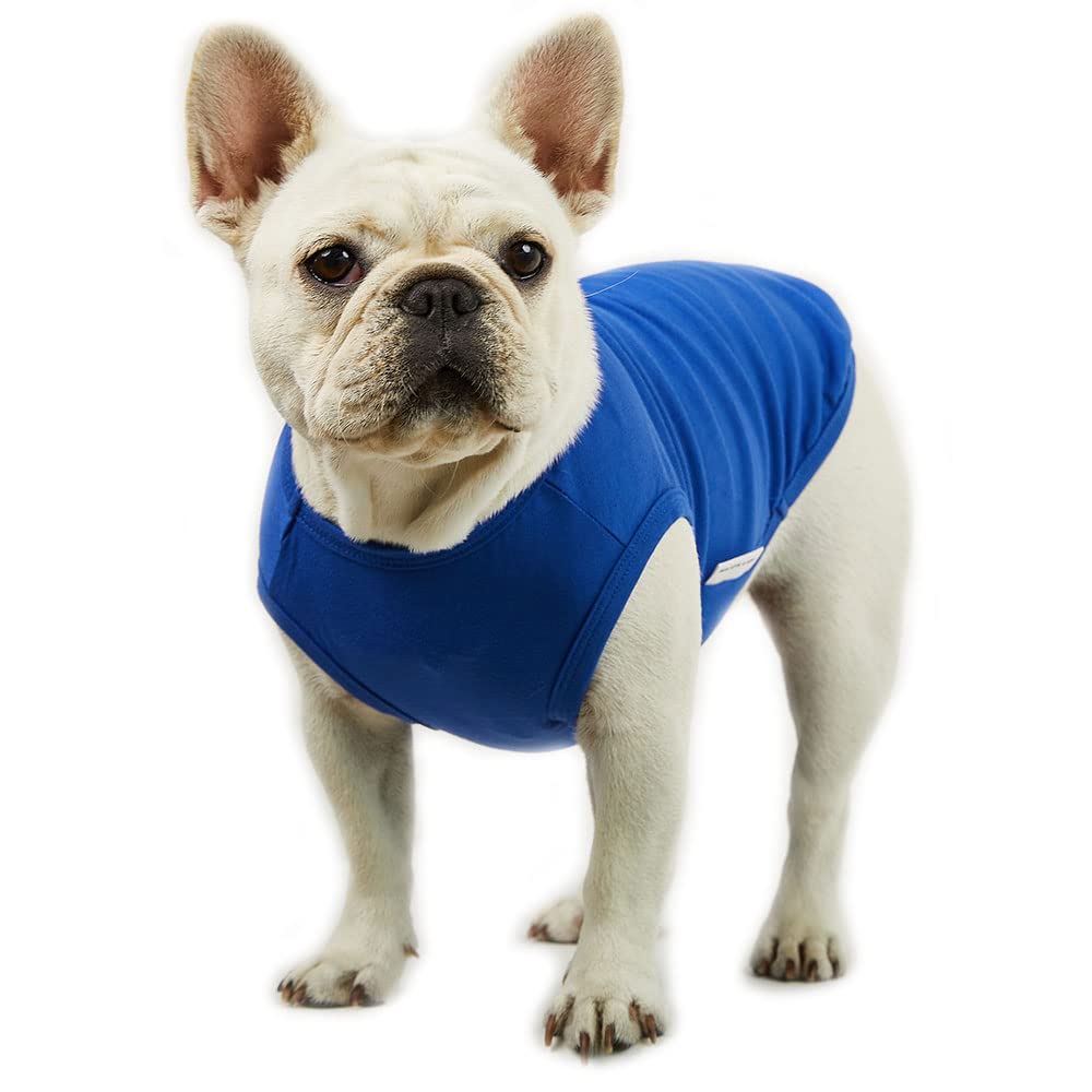 Lucky Petter ärmelloses Hundeshirt – Elastisch, Weich, Größe S, Blau