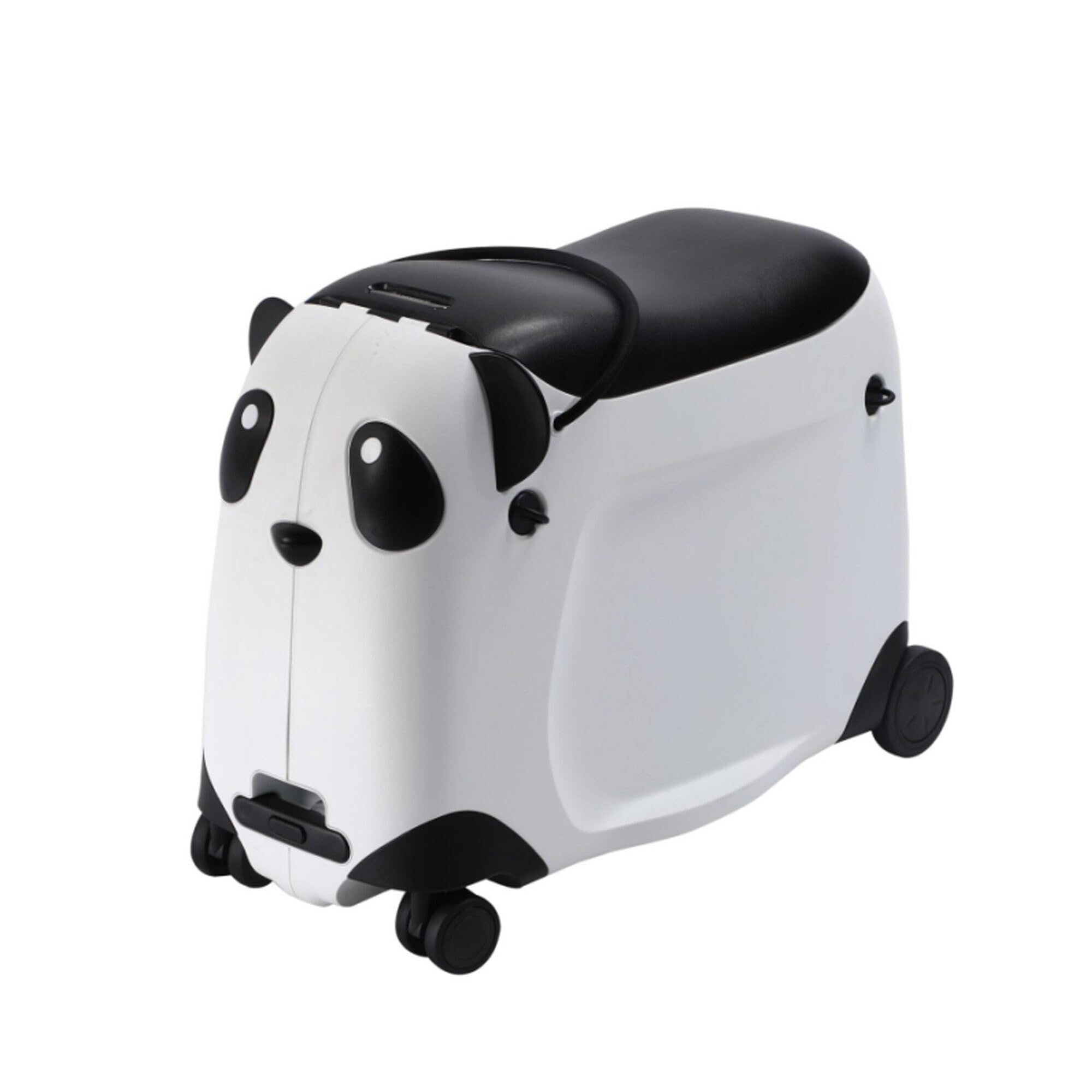 Berwin Kinder Reisekoffer Panda Adventure, mit Rollen und Sitz, Schwarz