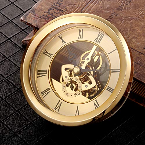 Hicarer 4 1/16 Inch Gold Skeleton Clock Insert With Gold Bezel #TOP2