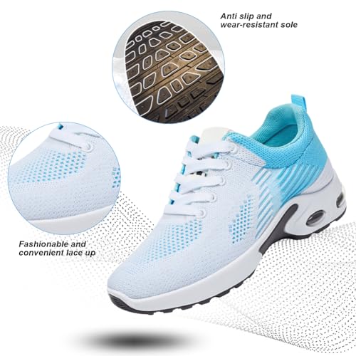 Image of Padgene Womens Sneakers Air Cushion Running Shoes Lightweight Tennis Walking Shoes Mesh Breathable Gym Work Fashion Sneakers Athletic Comfortable Casual