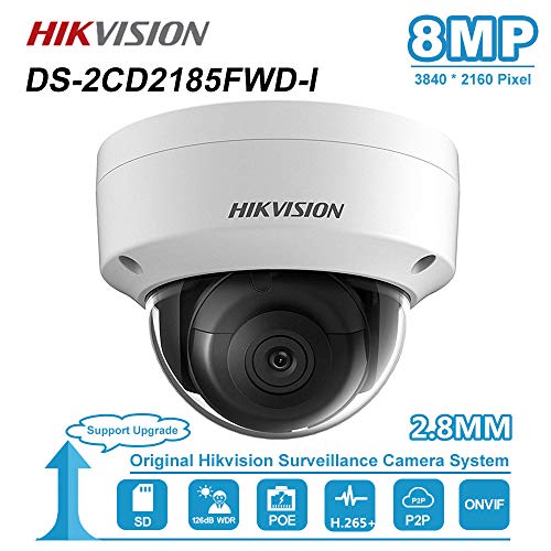 4K 8MP PoE IP Camera Dome DS-2CD2185FWD-I 2.8mm PoE Dome Security Camera