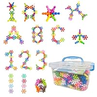 Xwin 500 Pcs STEM Building Toys 3D Construction Learning Stacking Toy for Kids Educational Building Blocks for Toddlers Preschool Educational Interlocking Disc Gift