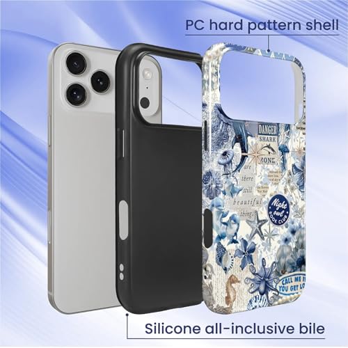 Coque compatible avec iPhone 17 Pro double couche solide pour filles - 3