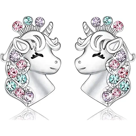 Ozmw Boucles d'oreilles Licorne en Argent Cover