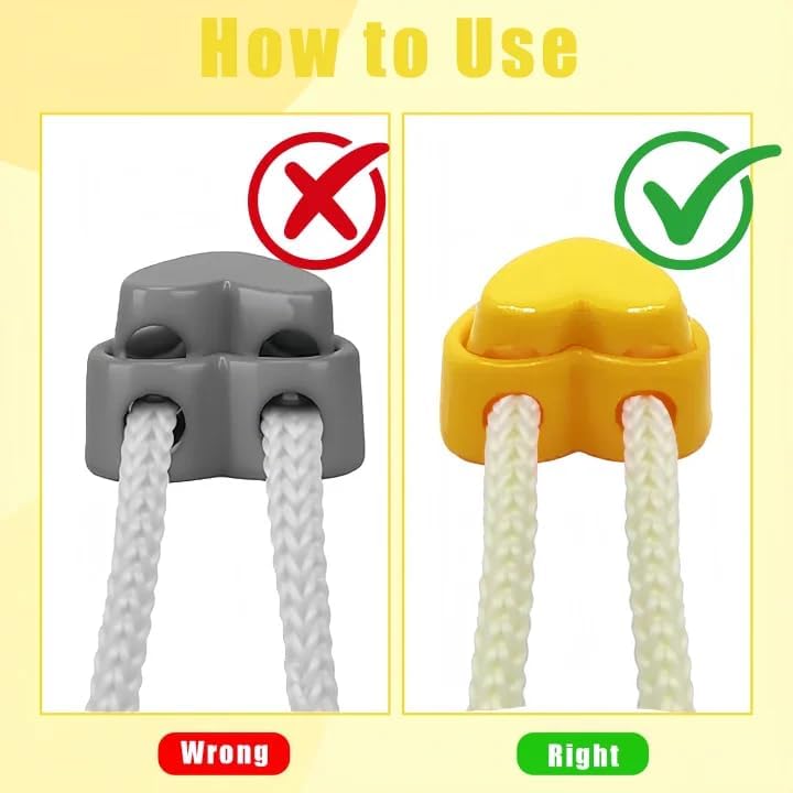 60 Pcs Heart-Shaped Cord Locks, Spring Cord Lock End Stopper Fastener Slider Toggles Clip, Double Hole Plastic Drawstring Stopper Toggles for Adjustable Shoelaces, Backpacks, Hoodies, DIY Crafts - Image 2