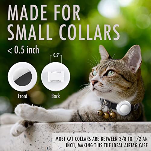 Sweet-Baby-Co-Airtag-Cat-Collar-or-Extra-Small-Dog-Collar-Holder-2-Pack-Fits-Half-Inch-Collars-for-Pet-Compatible-Apple-Air-Tag-Waterproof-GPS-Tracker-Case-Kitten-Cats-Dogs-WhiteGray