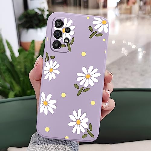 Coque Samsung Galaxy A53 5G silicone souple violet clair chrysanthème - 3