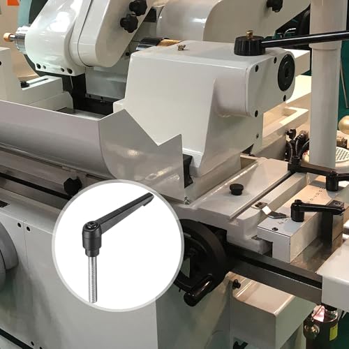 Image of uxcell Adjustable Clamping Lever Handle M10 x 55mm Metric 304 Stainless Steel Male Threaded Stud Hand Knobs Push Button Ratchet Rotating Screw Handles Bolts with Locking Lever Black