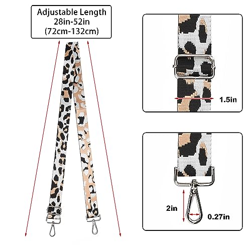 Image of LVYOUME Purse Strap Silver Hardware Wide Bag Straps Replacement Crossbody Adjustable Shoulder Strap for Purses