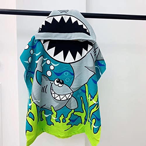 Poncho surf enfant en éponge shark L cape de bain à capuche 75x75cm