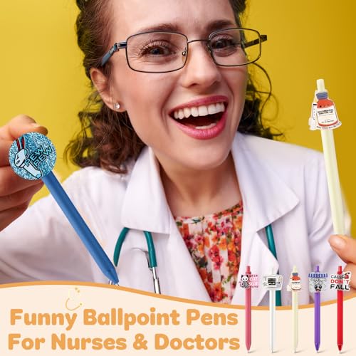 12 Pcs Funny Nurse Pens Bulk First Day of School Gifts Cute Nursing Appreciation Pens for Doctor Student Medical Assistant Teachers Supplies - Image 6