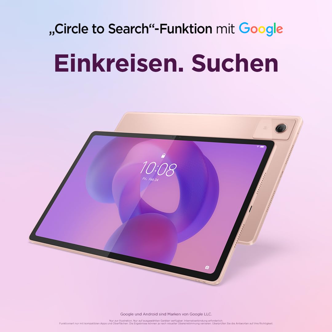 Lenovo Idea Tab Plus Tablet | 12.1" 2.5K LCD Display | 16:10 | MediaTek Dimensity 6400 | Integrated Arm Mali-G57 Grafik | 8GB RAM | 128 GB Speicher | Android 15 | Sand Rose Farbe | inkl. Lenovo Pen